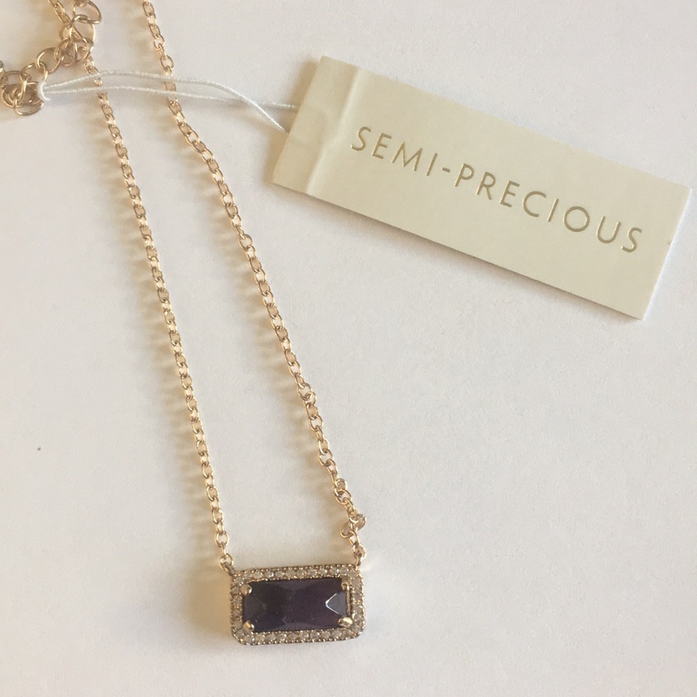 Francesca’s Amethyst and rhinestone necklace